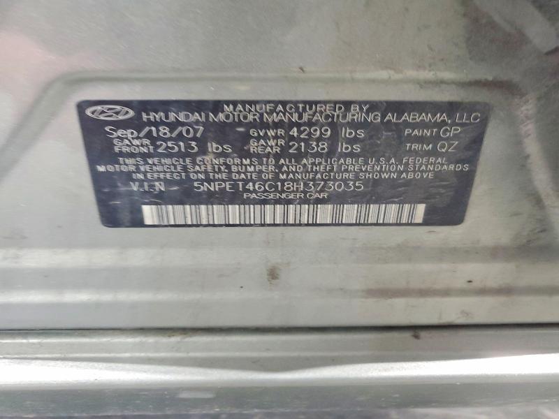 Продажа на аукционе авто 2008 Hyundai Sonata, vin: 5NPET46C18H373035, номер лота: 55576336