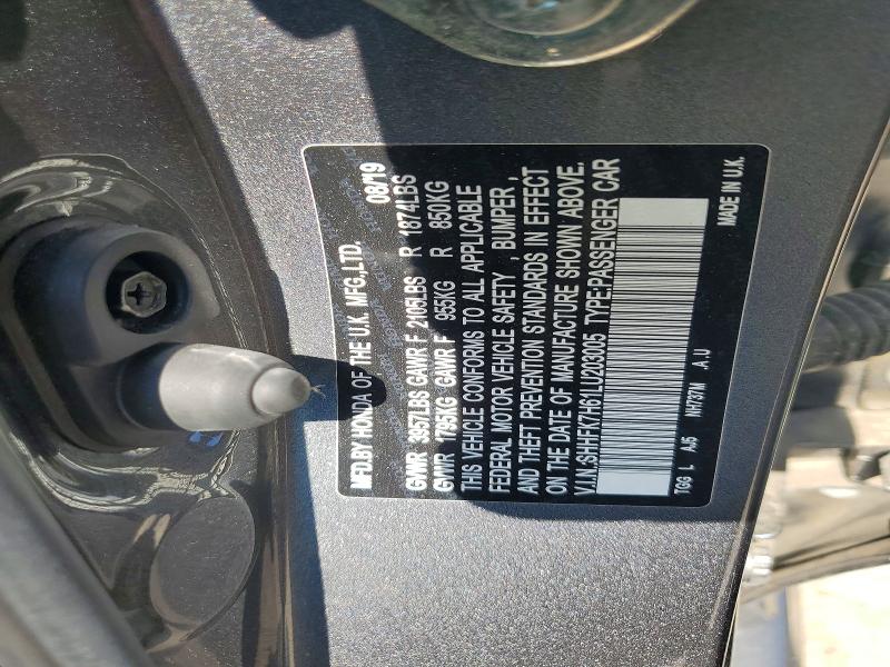 Aukcja sprzedaży 2020 Honda Civic, vin: SHHFK7H61LU203005, numer aukcji: 58120566