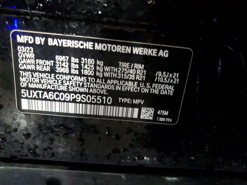 56961496 :رقم المزاد ، 5UXTA6C09P9S05510 vin ، 2023 Bmw X5 مزاد بيع