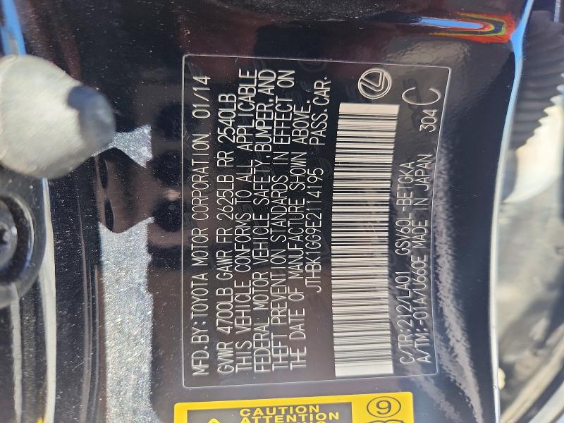 2014 Lexus Es მანქანა იყიდება აუქციონზე, vin: JTHBK1GG9E2114195, აუქციონის ნომერი: 55732326