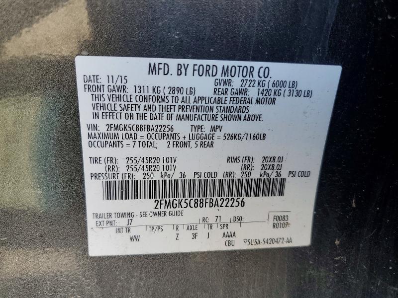 Aukcja sprzedaży 2015 Ford Flex, vin: 2FMGK5C88FBA22256, numer aukcji: 56371216