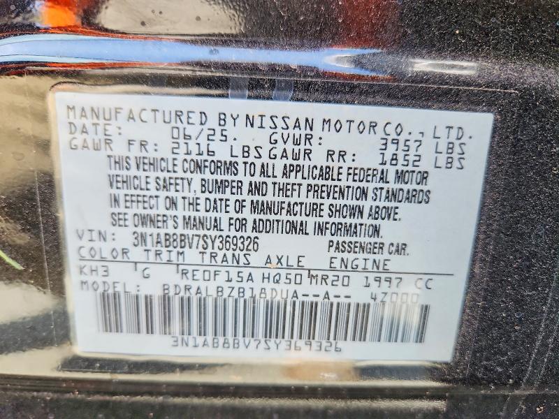 58020946 :رقم المزاد ، 3N1AB8BV7SY369326 vin ، 2025 Nissan Sentra مزاد بيع