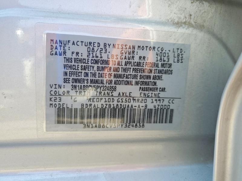 Продаж на аукціоні авто 2023 Nissan Sentra, vin: 3N1AB8CV5PY324858, номер лоту: 58636076