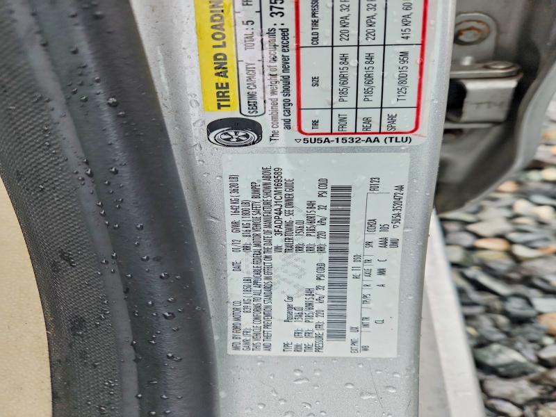 2012 Ford Fiesta მანქანა იყიდება აუქციონზე, vin: 3FADP4AJ1CM169589, აუქციონის ნომერი: 58263856