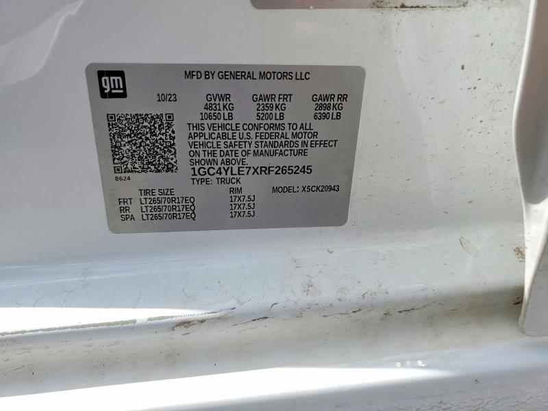 56420576 :رقم المزاد ، 1GC4YLE7XRF265245 vin ، 2024 Chevrolet Silverado مزاد بيع