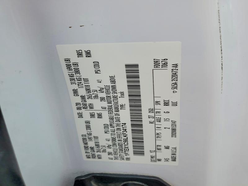Продаж на аукціоні авто 2020 Ford F150, vin: 1FTEX1C56LKF34174, номер лоту: 56647866