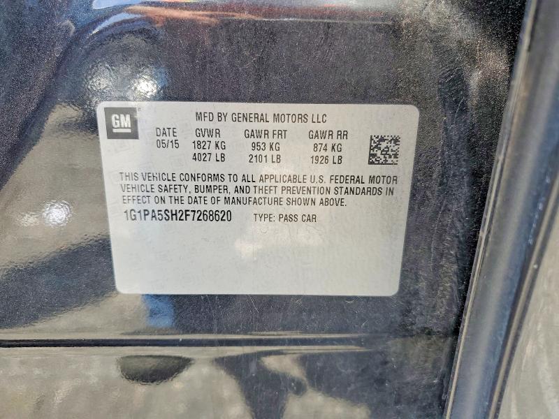 58037726 :رقم المزاد ، 1G1PA5SH2F7268620 vin ، 2015 Chevrolet Cruze مزاد بيع