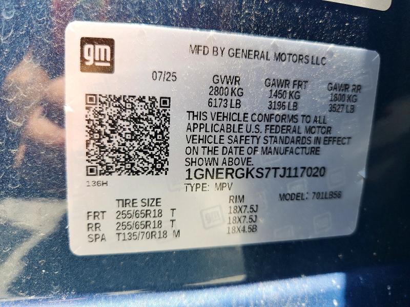 2026 Chevrolet Traverse მანქანა იყიდება აუქციონზე, vin: 1GNERGKS7TJ117020, აუქციონის ნომერი: 57837936