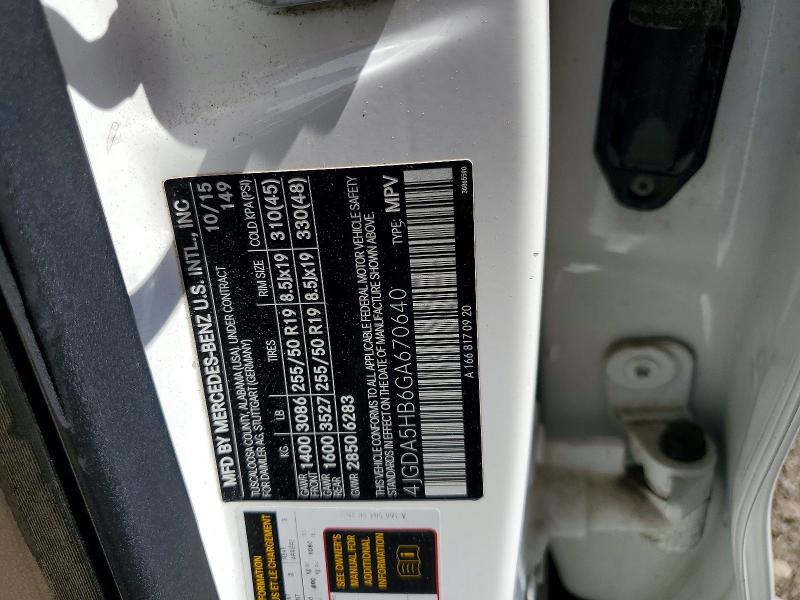 Aukcja sprzedaży 2016 Mercedes-benz Gle, vin: 4JGDA5HB6GA670640, numer aukcji: 56174136