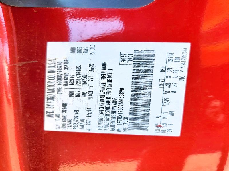 Продажа на аукционе авто 2002 Ford F150, vin: 1FTRX17L02NA63890, номер лота: 58114236