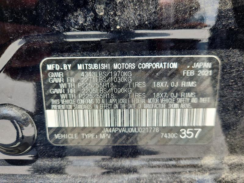 Aukcja sprzedaży 2021 Mitsubishi Outlander Sport, vin: JA4APVAU0MU021776, numer aukcji: 56038526
