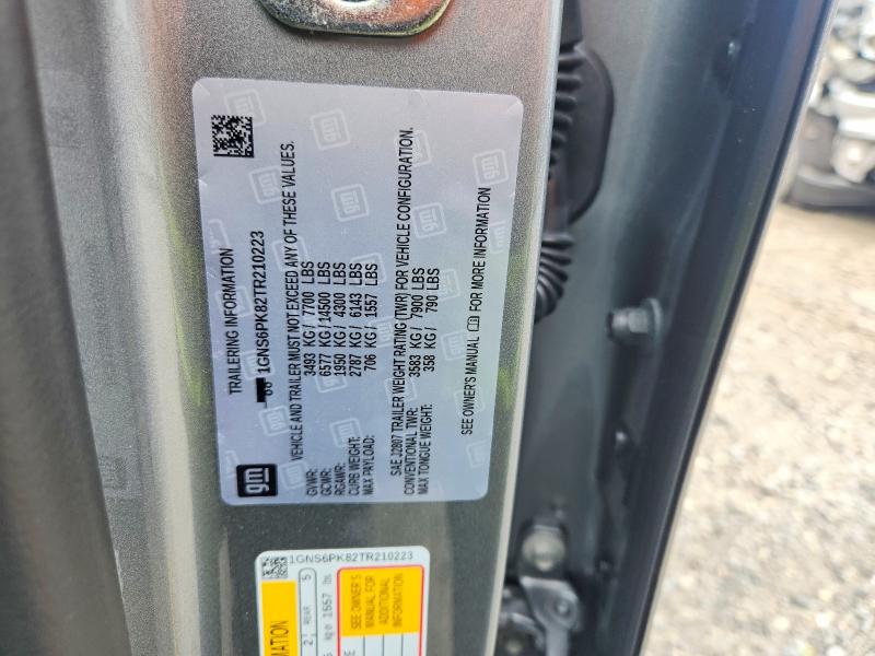 Aukcja sprzedaży 2026 Chevrolet Tahoe, vin: 1GNS6PK82TR210223, numer aukcji: 59105916
