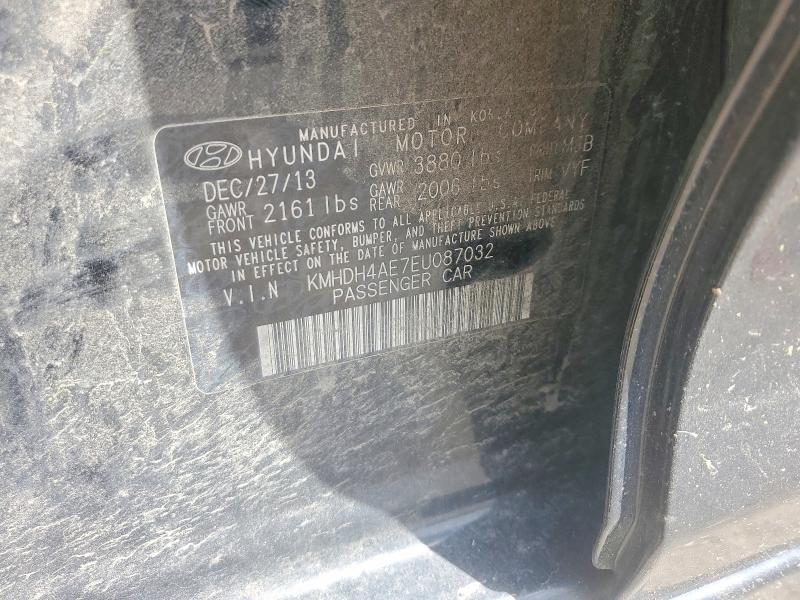 2014 Hyundai Elantra მანქანა იყიდება აუქციონზე, vin: KMHDH4AE7EU087032, აუქციონის ნომერი: 55709526