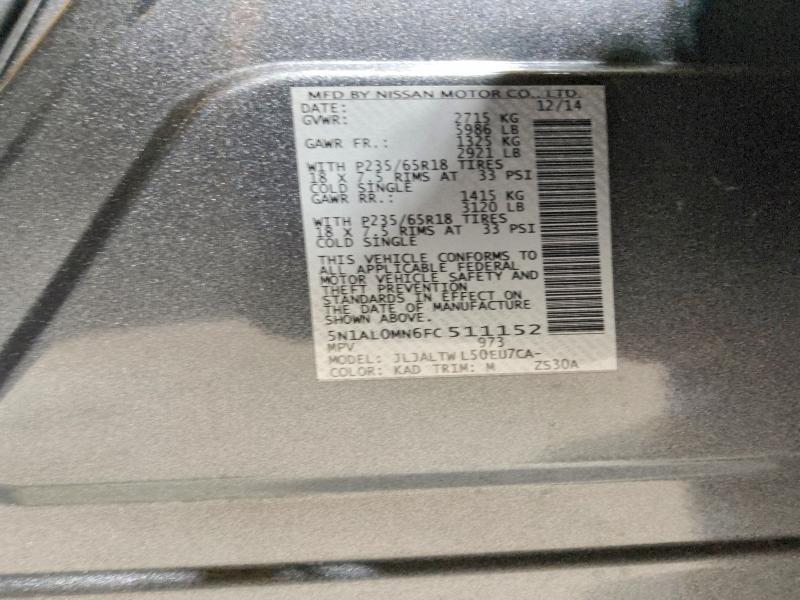 Продаж на аукціоні авто 2015 Infiniti Qx60, vin: 5N1AL0MN6FC511152, номер лоту: 56609506