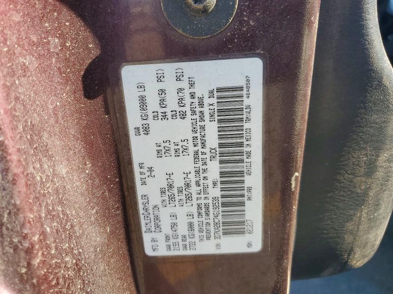 54809756 :رقم المزاد ، 3D7KA28C74G192539 vin ، 2004 Dodge Ram 2500 مزاد بيع