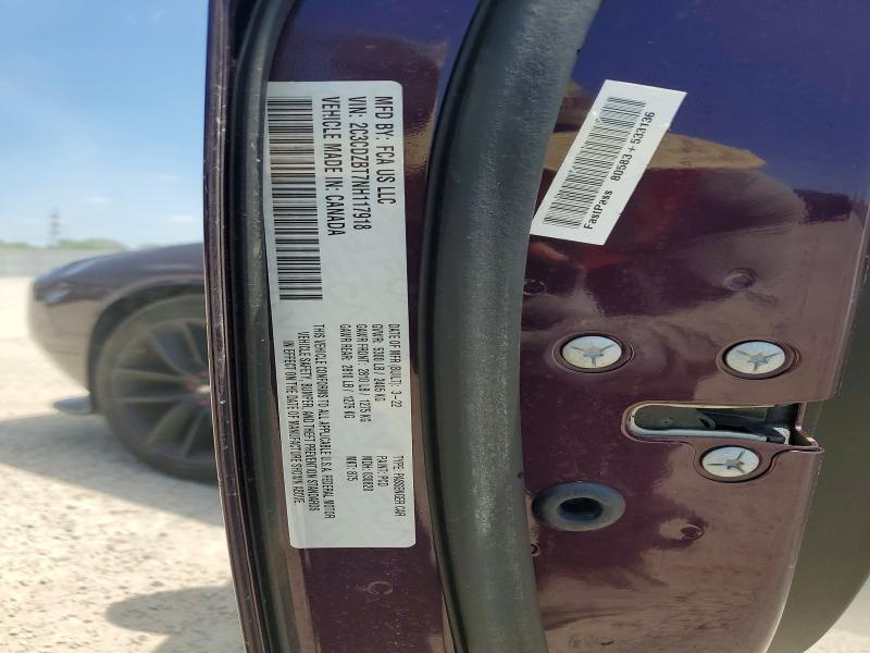 59159116 :رقم المزاد ، 2C3CDZBT7NH117918 vin ، 2022 Dodge Challenger مزاد بيع
