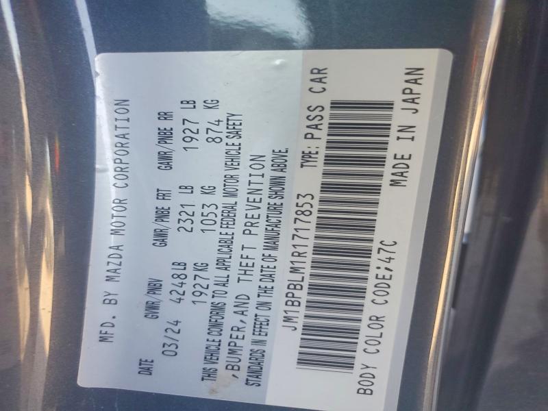 Продаж на аукціоні авто 2024 Mazda 3, vin: JM1BPBLM1R1717853, номер лоту: 56760516