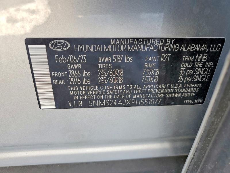 Aukcja sprzedaży 2023 Hyundai Santa Fe, vin: 5NMS24AJXPH551077, numer aukcji: 58525316