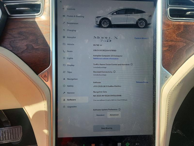 Aukcja sprzedaży 2017 Tesla Model X, vin: 5YJXCBE2XHF076169, numer aukcji: 56852026