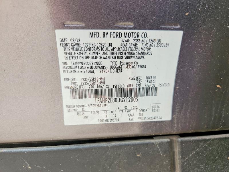 Продажа на аукционе авто 2013 Ford Taurus, vin: 1FAHP2E80DG212005, номер лота: 56672866
