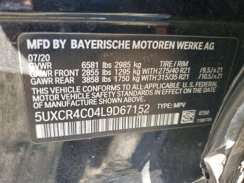 2020 Bmw X5 მანქანა იყიდება აუქციონზე, vin: 5UXCR4C04L9D67152, აუქციონის ნომერი: 55706896