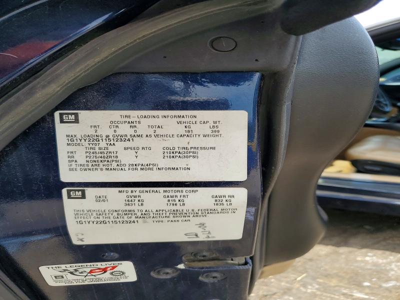 Aukcja sprzedaży 2001 Chevrolet Corvette, vin: 1G1YY22G115123241, numer aukcji: 58594586