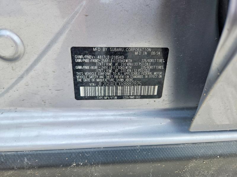 56738046 :رقم المزاد ، JF2GUADCXR8882825 vin ، 2024 Subaru Crosstrek مزاد بيع