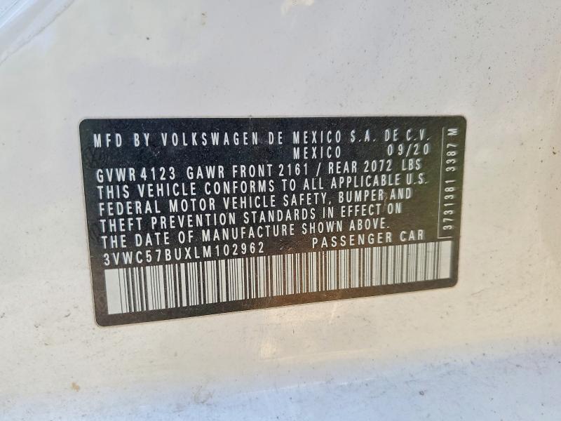 Продажа на аукционе авто 2020 Volkswagen Jetta, vin: 3VWC57BUXLM102962, номер лота: 55826086