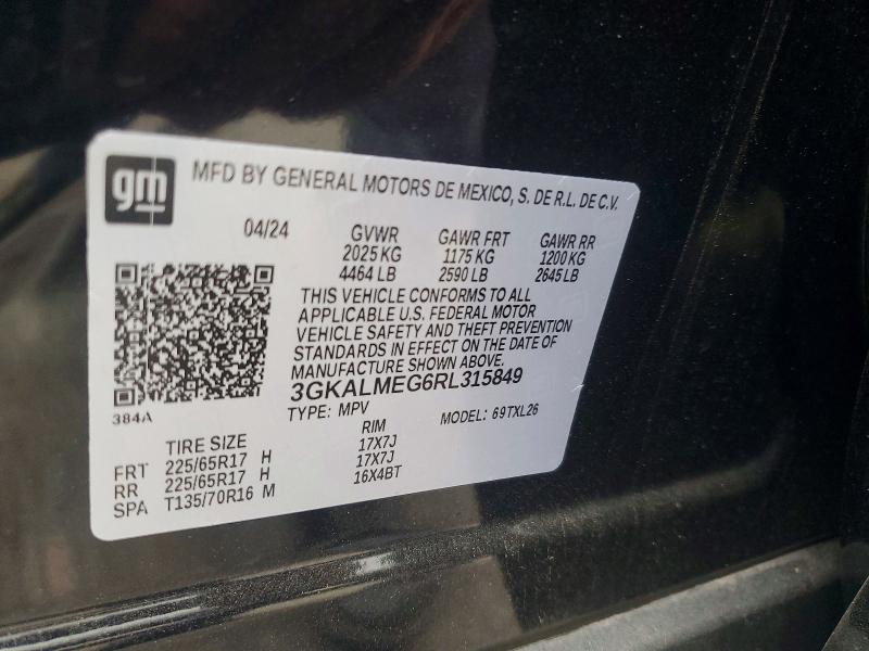 57430286 :رقم المزاد ، 3GKALMEG6RL315849 vin ، 2024 Gmc Terrain مزاد بيع