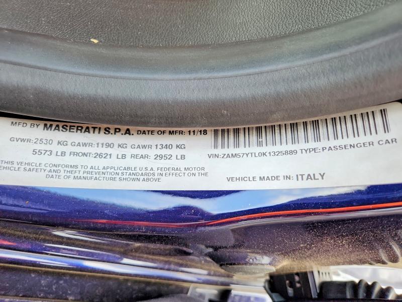 Aukcja sprzedaży 2019 Maserati Ghibli, vin: ZAM57YTL0K1325889, numer aukcji: 55246296