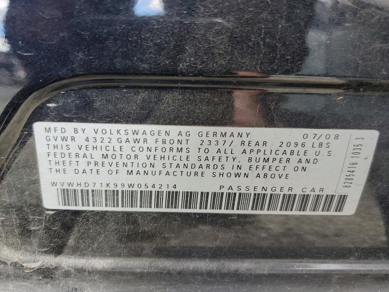 55814006 :رقم المزاد ، WVWHD71K99W054214 vin ، 2009 Volkswagen Gti مزاد بيع
