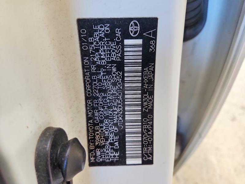 Aukcja sprzedaży 2010 Toyt Prius, vin: JTDKN3DU5A0120452, numer aukcji: 55695346