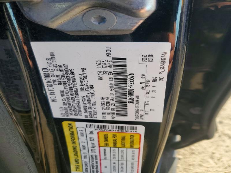 Aukcja sprzedaży 2017 Ford Fusion, vin: 3FA6P0HD1HR255576, numer aukcji: 55724516
