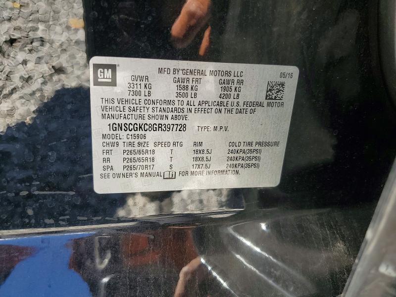 Продажа на аукционе авто 2016 Chevrolet Suburban, vin: 1GNSCGKC8GR397728, номер лота: 56283676