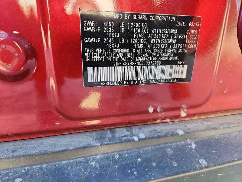 55990306 :رقم المزاد ، 4S4BSENC5J3373789 vin ، 2018 Subaru Outback مزاد بيع