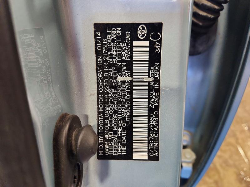 2014 Toyota Prius მანქანა იყიდება აუქციონზე, vin: JTDKN3DU0E1782231, აუქციონის ნომერი: 56233006