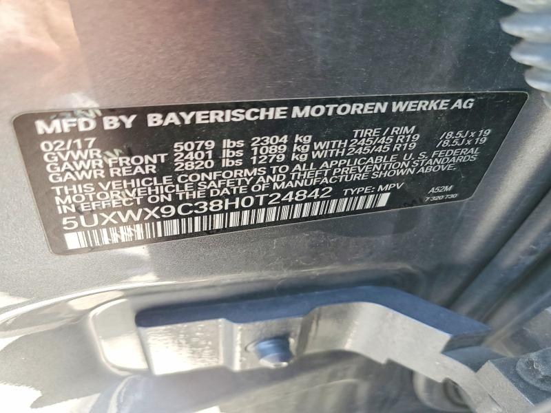 Aukcja sprzedaży 2017 Bmw X3, vin: 5UXWX9C38H0T24842, numer aukcji: 58330396