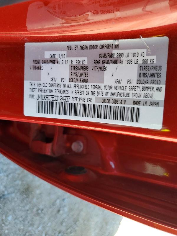 55713826 :رقم المزاد ، JM1DKBC75G0124937 vin ، 2016 Mazda Cx-3 مزاد بيع