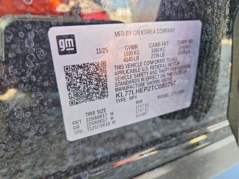 56442896 :رقم المزاد ، KL77LHEP2TC080797 vin ، 2026 Chevrolet Trax مزاد بيع