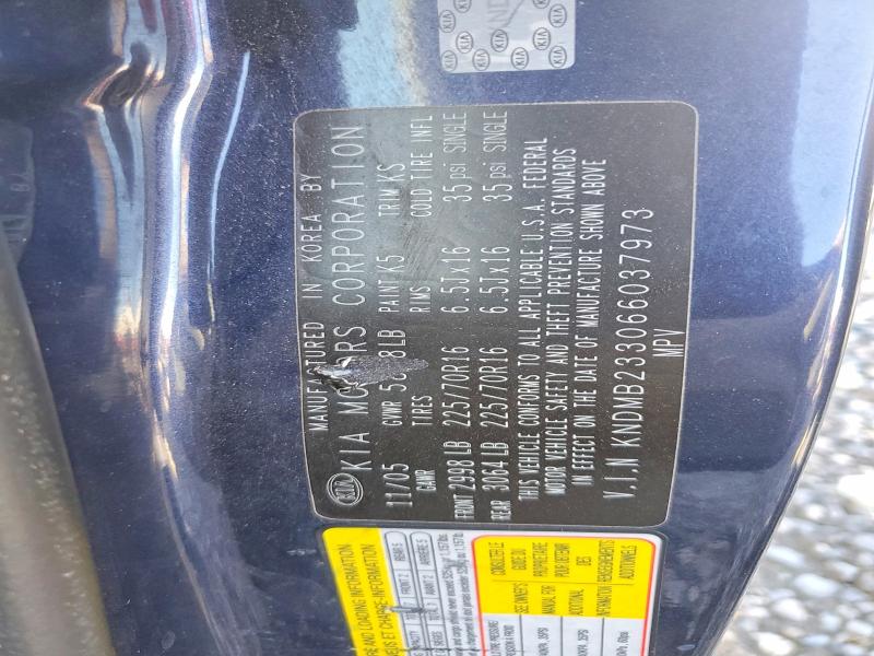 2006 Kia Sedona მანქანა იყიდება აუქციონზე, vin: KNDMB233066037973, აუქციონის ნომერი: 59162866