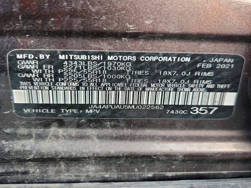 Продажа на аукционе авто 2021 Mitsubishi Outlander Sport, vin: JA4APUAU5MU022562, номер лота: 58070386