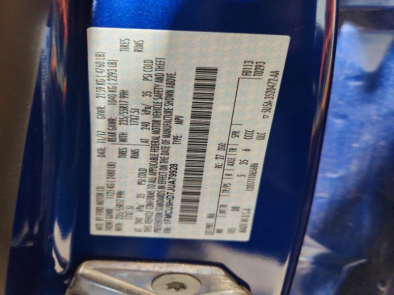 58741946 :رقم المزاد ، 1FMCU9HD7JUA79928 vin ، 2018 Ford Escape مزاد بيع