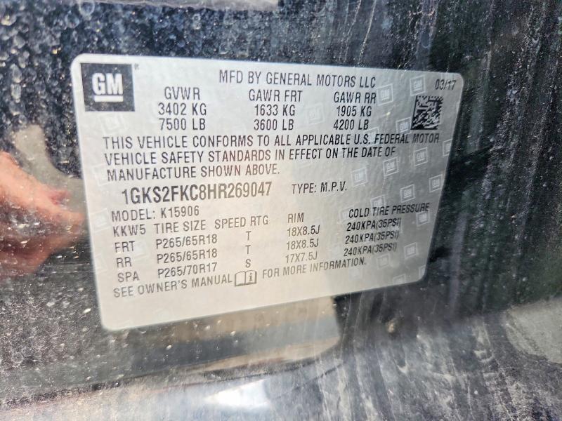 Продаж на аукціоні авто 2017 Gmc Yukon Xl, vin: 1GKS2FKC8HR269047, номер лоту: 56902656