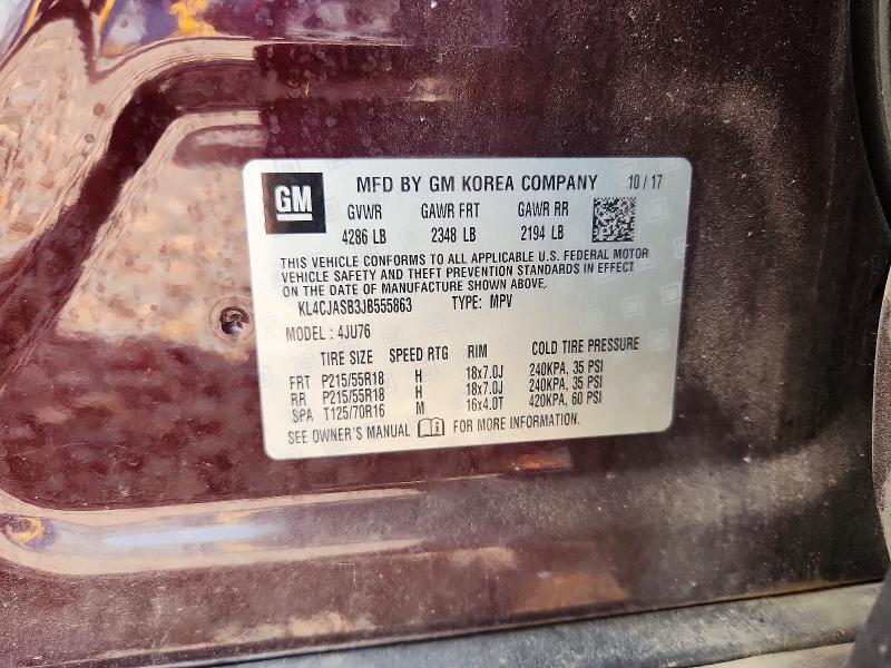 Продажа на аукционе авто 2018 Buick Encore, vin: KL4CJASB3JB555863, номер лота: 58114856