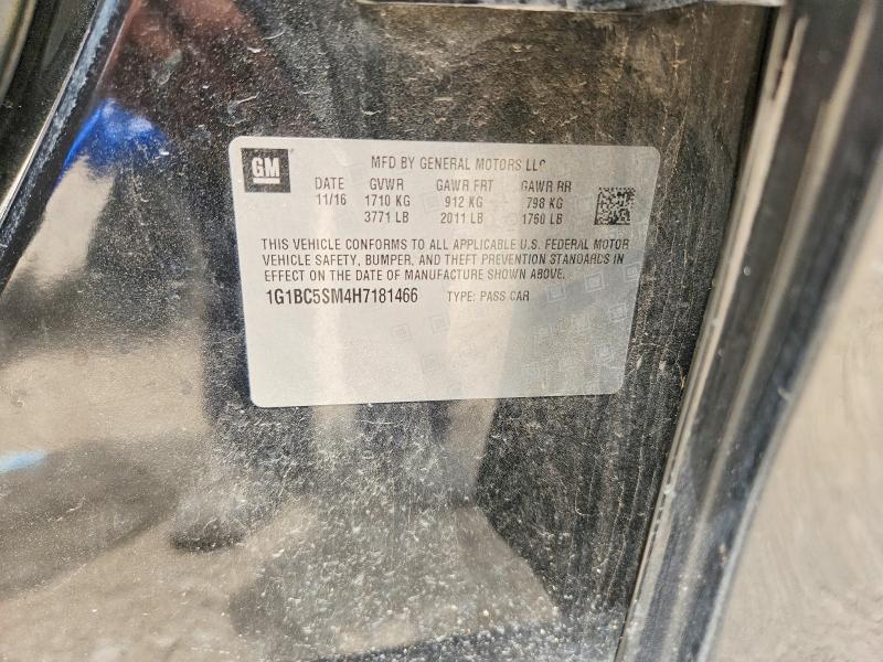 2017 Chevrolet Cruze მანქანა იყიდება აუქციონზე, vin: 1G1BC5SM4H7181466, აუქციონის ნომერი: 58018816