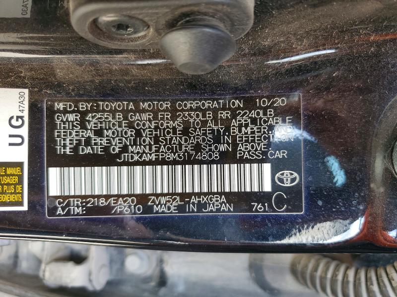 Продаж на аукціоні авто 2021 Toyota Prius Prime, vin: JTDKAMFP8M3174808, номер лоту: 56120976