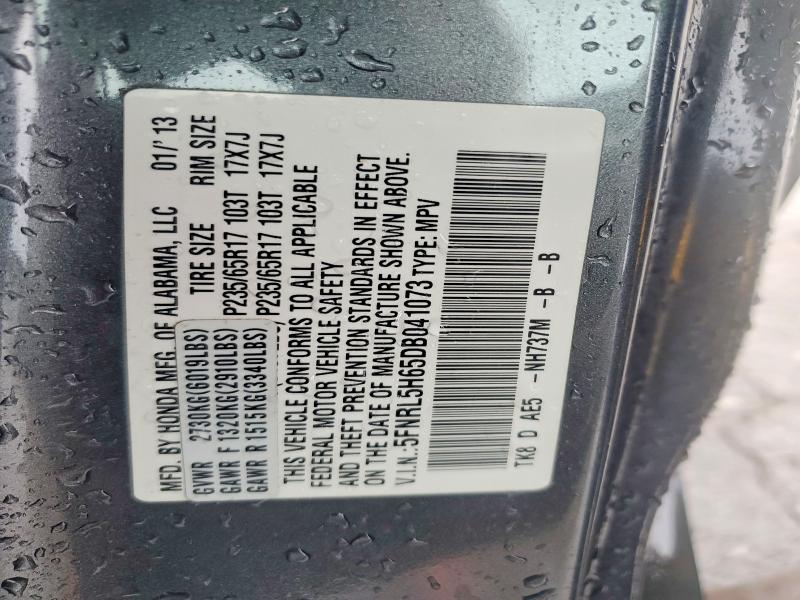 55990206 :رقم المزاد ، 5FNRL5H65DB041073 vin ، 2013 Honda Odyssey مزاد بيع