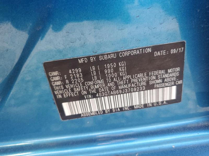 Продажа на аукционе авто 2018 Subaru Impreza, vin: 4S3GTAB69J3709233, номер лота: 57375266