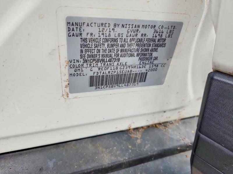 2020 Nissan Kicks მანქანა იყიდება აუქციონზე, vin: 3N1CP5BV9LL487319, აუქციონის ნომერი: 56457366