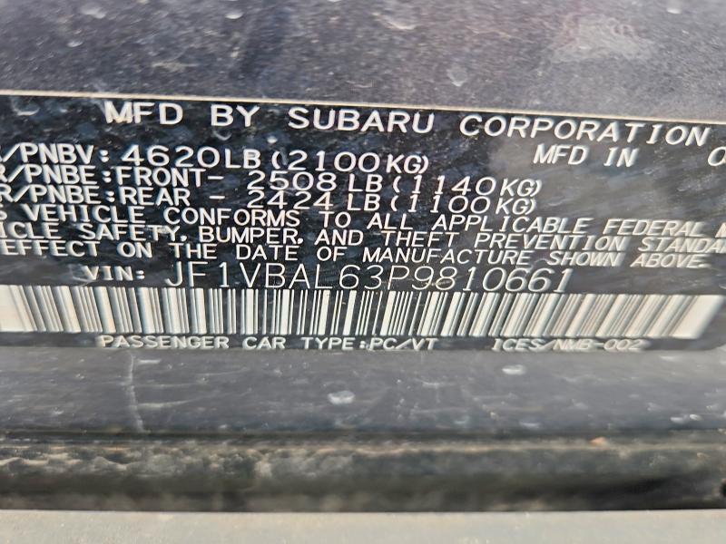 Aukcja sprzedaży 2023 Subaru Wrx, vin: JF1VBAL63P9810661, numer aukcji: 57405396